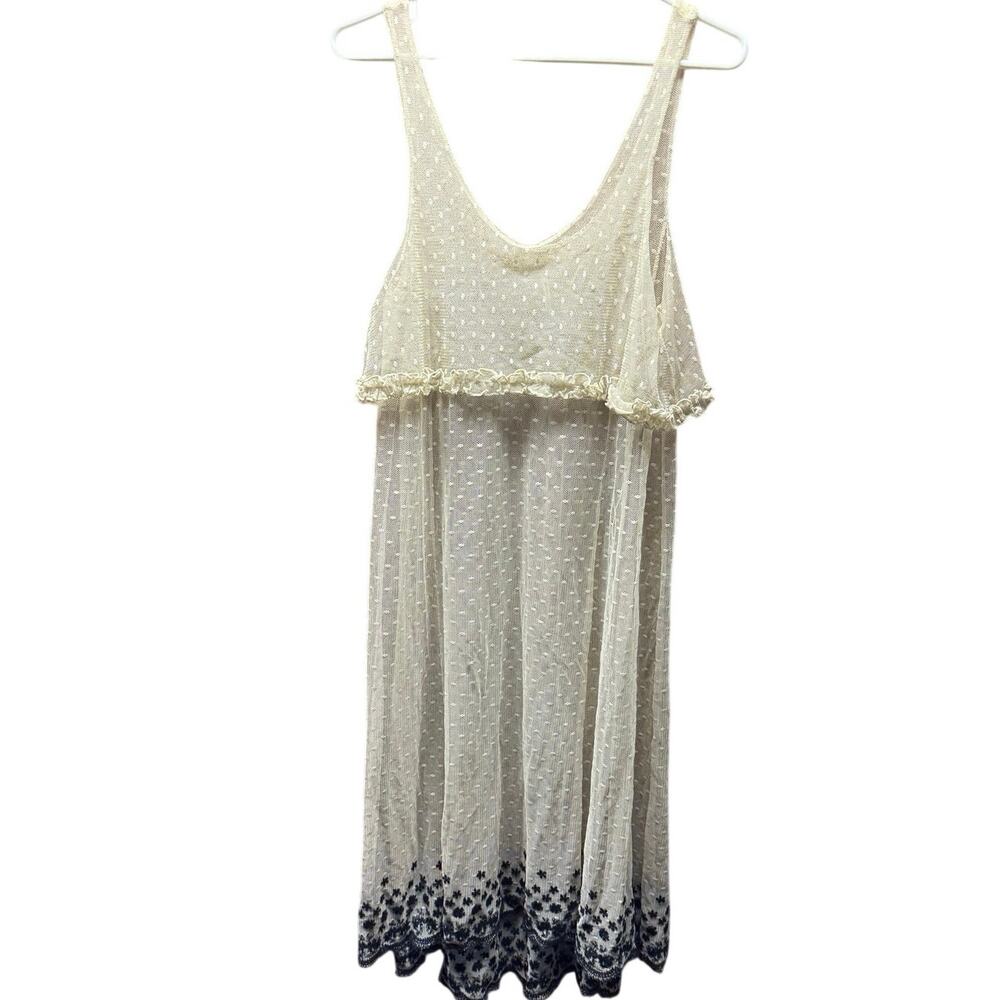 Women’s Intimately Free People‎ Beige Mesh Polka Dot Sheer Dress Size S